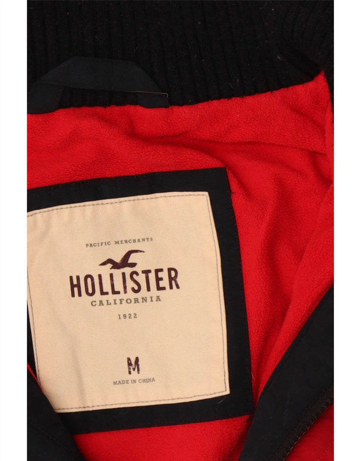 Hollister Herre Windbreaker Jacket UK 38 Medium Navy Blue Polyester