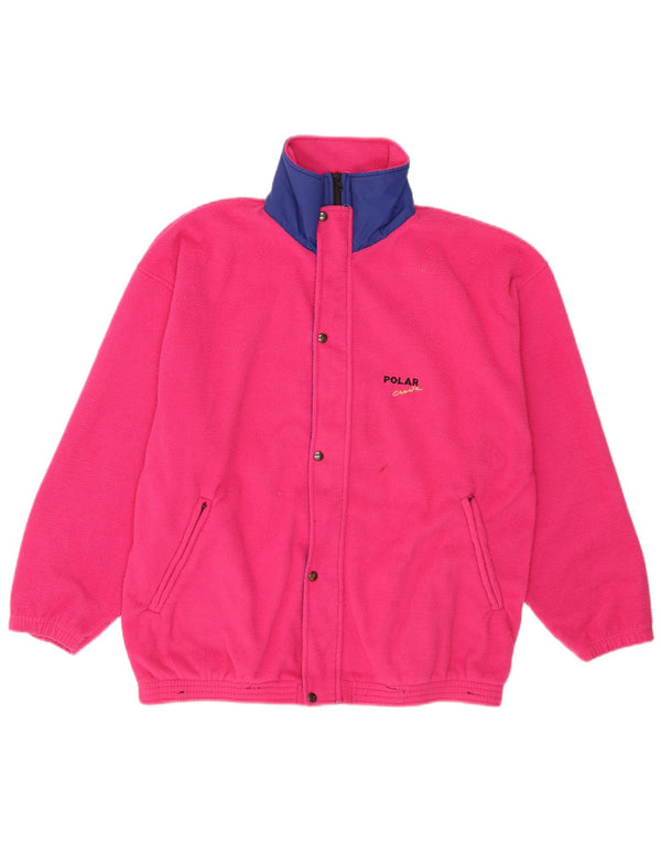Vintage Dame Loose Fit Fleecejakke UK 14 Large Pink Polyester Sports