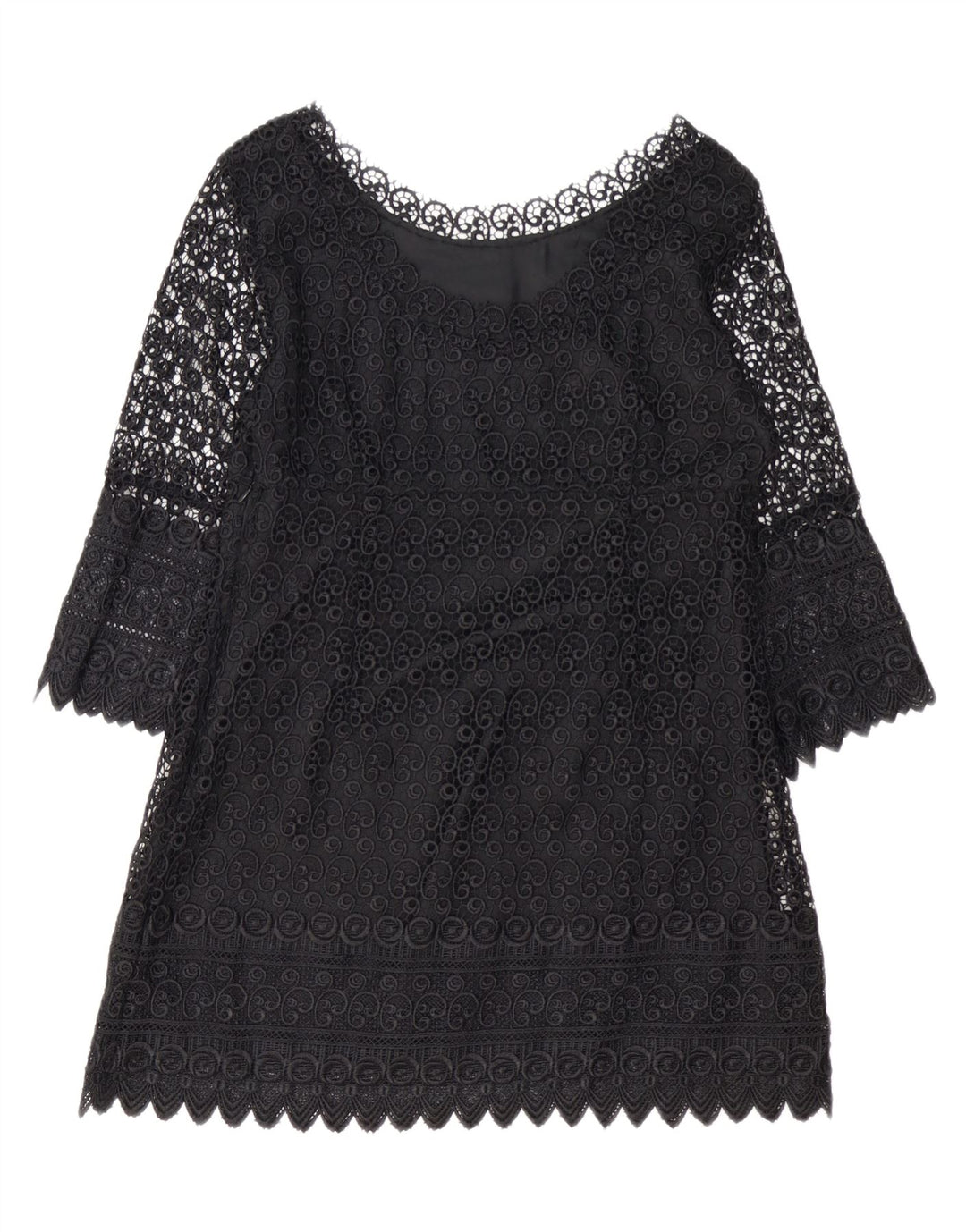 PRINCIPPER Kvinder Petite 3/4 ærmet kappekjole UK 14 Medium Sort