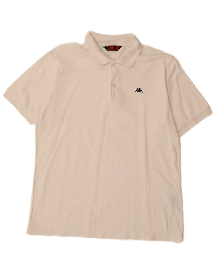 KAPPA Herre poloshirt Medium hvid bomuld