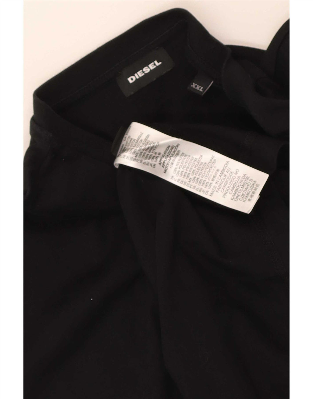 Diesel Herre Grafisk T-Shirt Top 2XL Sort Bomuld
