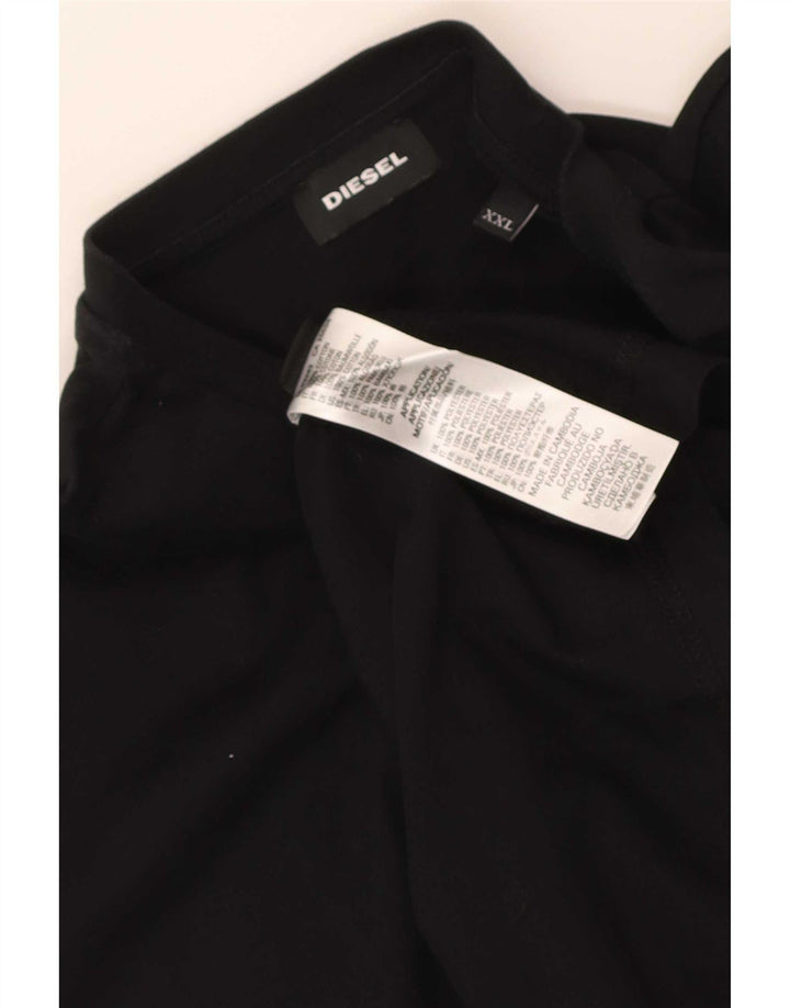 Diesel Herre Grafisk T-Shirt Top 2XL Sort Bomuld
