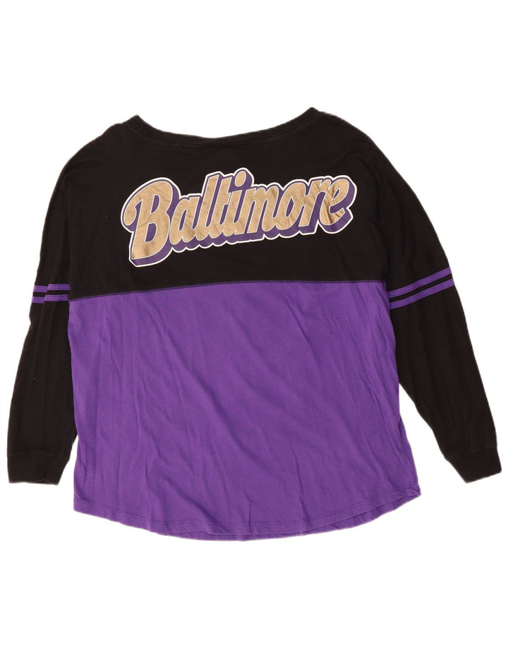 NFL Womens Baltimore Ravens Graphic Top Long Sleeve UK 20 2XL Purple
