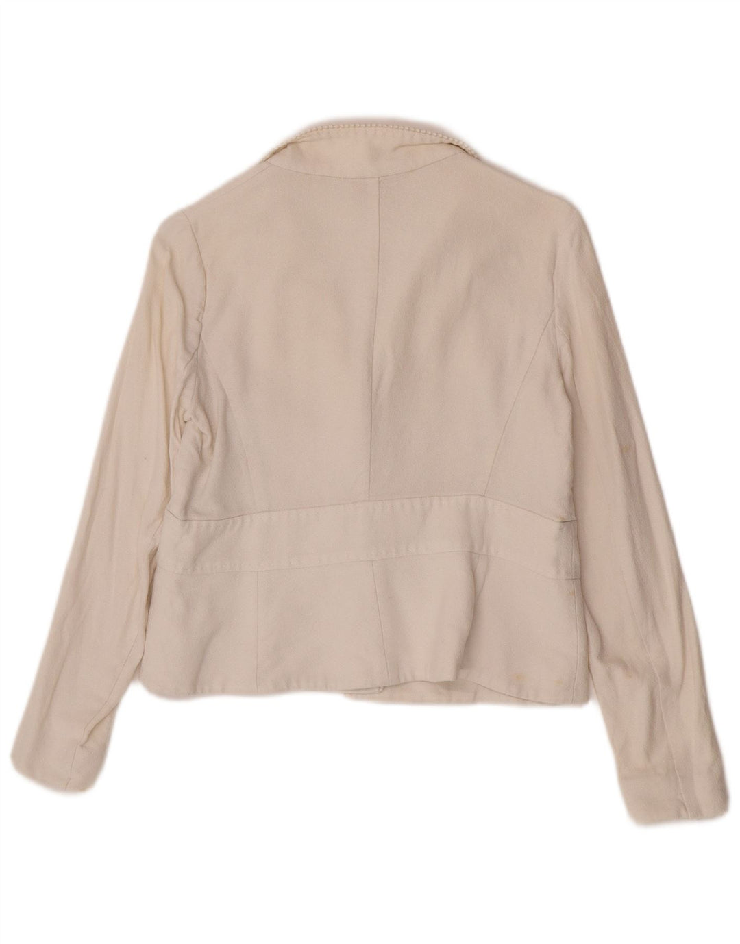Valentino Dame Crop 1 Knap Blazer Jakke IT 44 Medium Off White Bomuld