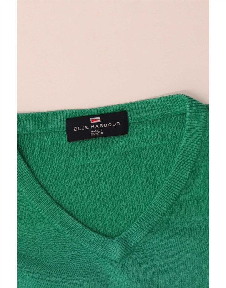 Marks & Spencer Herre Blue Harbor V-hals sweater Stor grøn