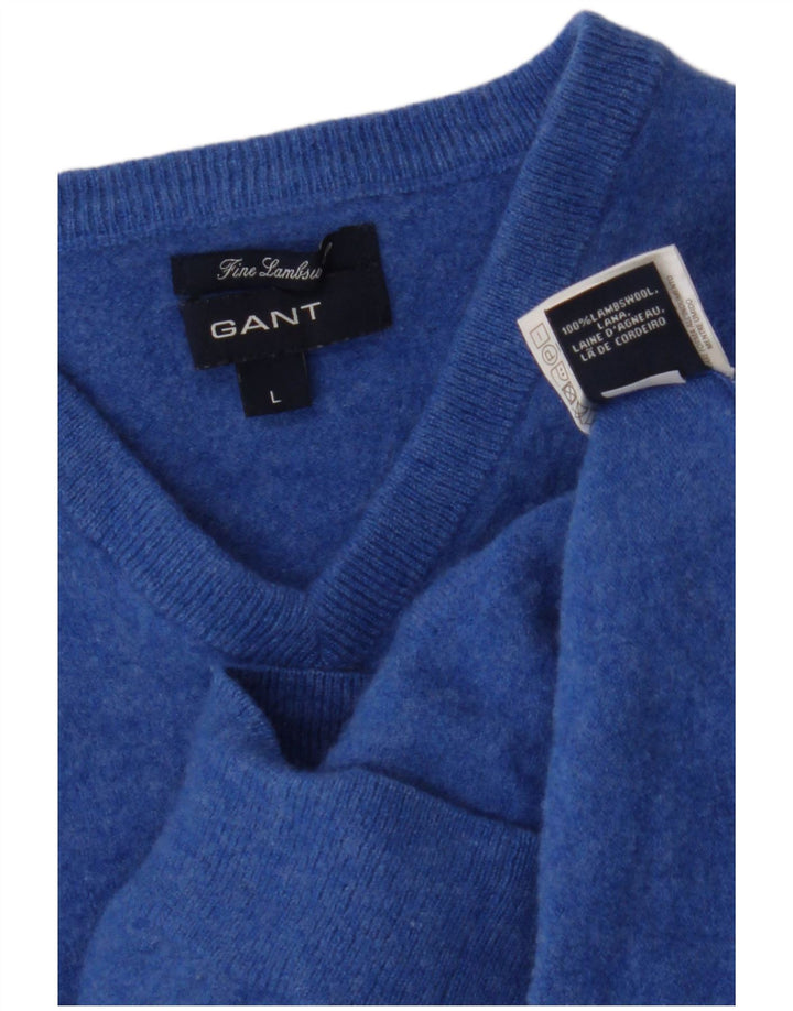 Gant Boys V-hals sweater 7-8 år Stor blå lammeuld