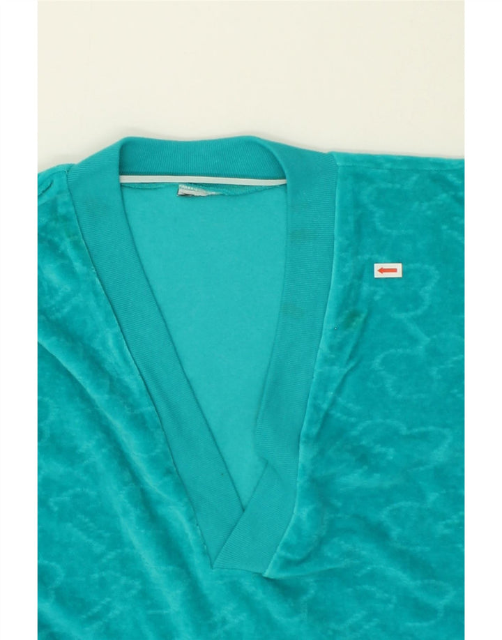 VINTAGE Womens V-Neck Jumper Sweater UK 16 Large Turquoise Vintage Vintage and Second-Hand Vintage from Messina Hembry 