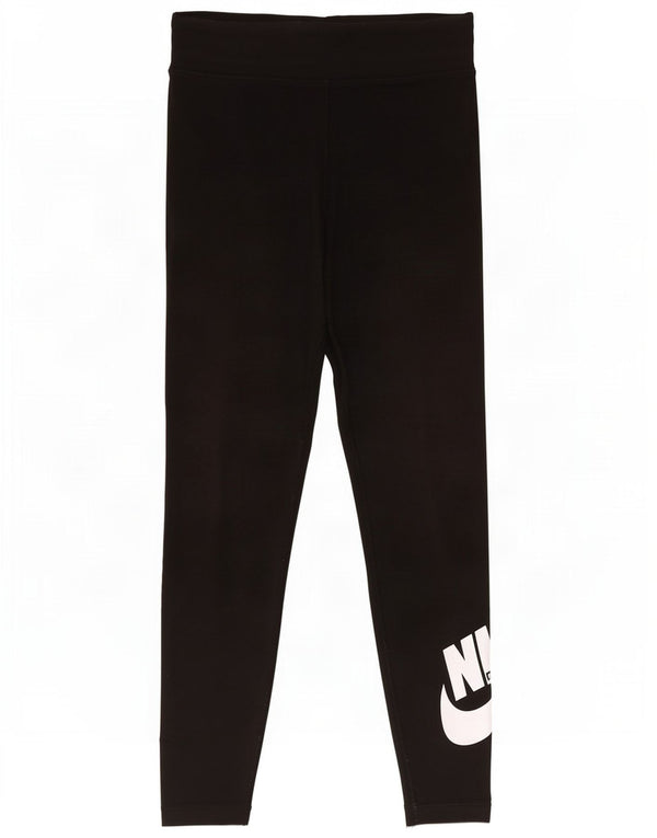 Nike Womens Graphic Leggings UK 6 XS Black Cotton