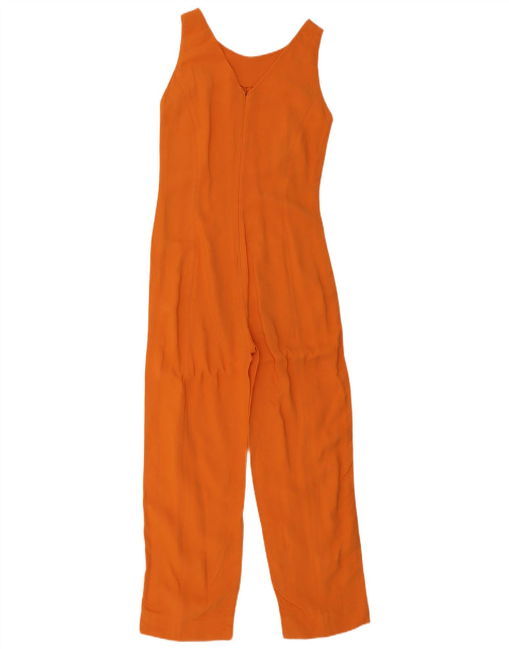 Vintage Dame Ærmeløs Jumpsuit UK 12 Medium Orange Wool