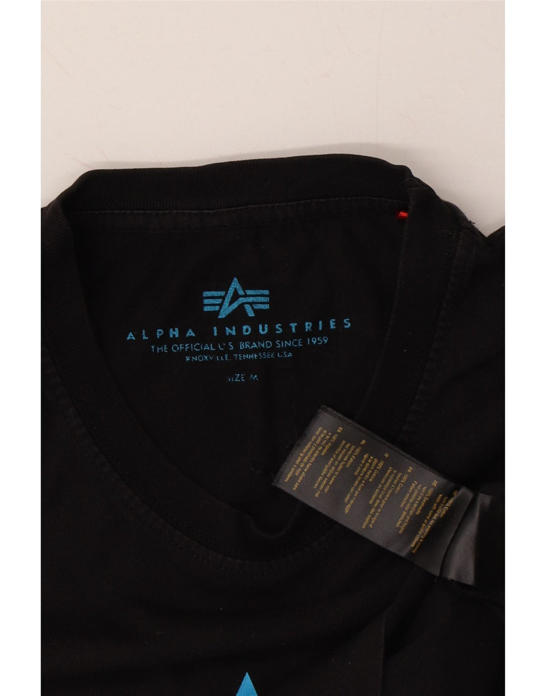 ALPHA INDUSTRIES Mens Graphic T-Shirt Top Medium Black Cotton Vintage Alpha Industries and Second-Hand Alpha Industries from Messina Hembry 