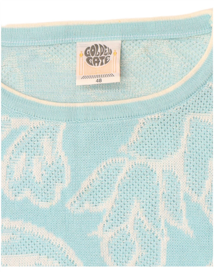 GOLDEN GATE Dame sweater med rund hals IT 48 XL Blå blomster