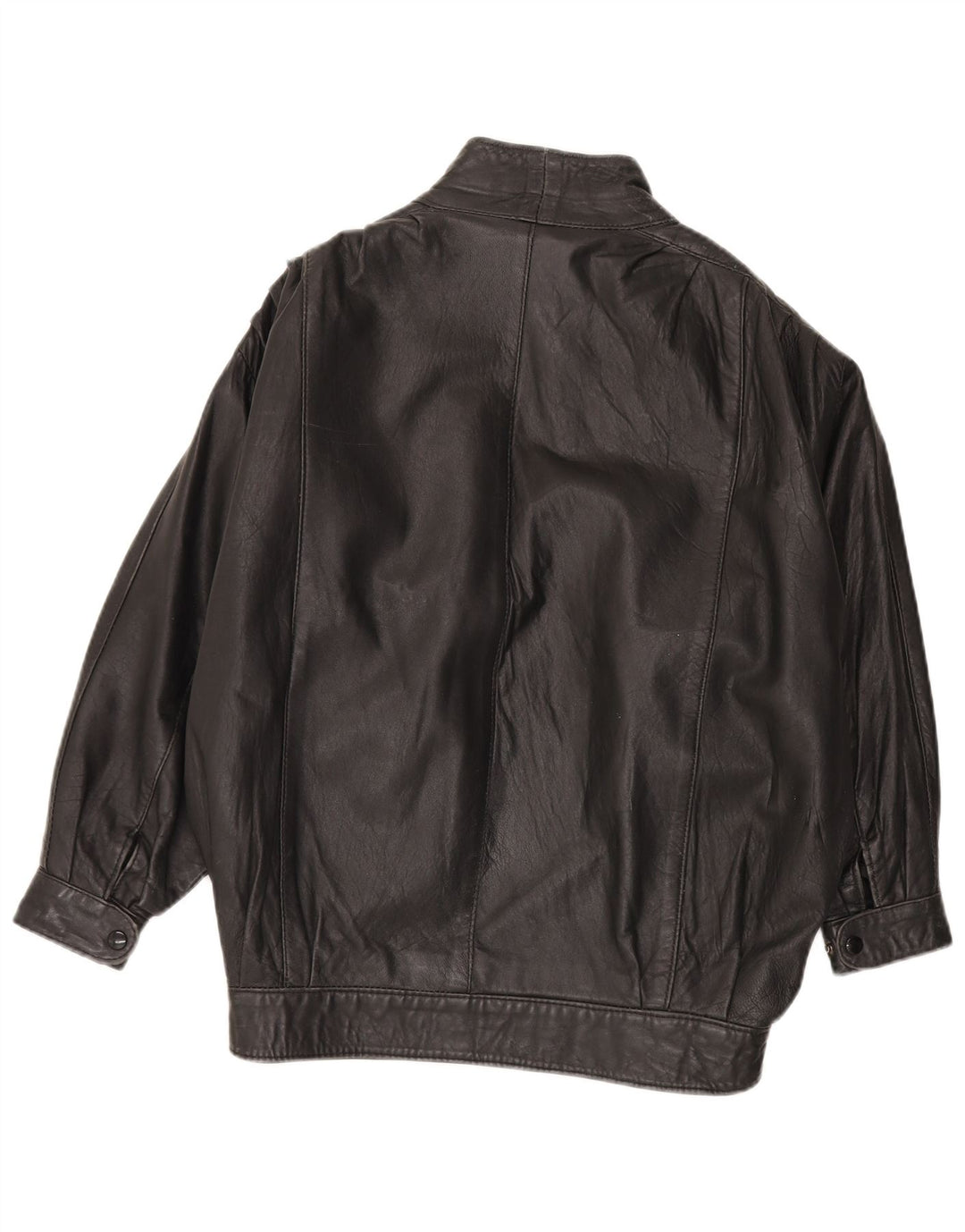 Vintage læderjakke til kvinder UK 20 2XL sort læder