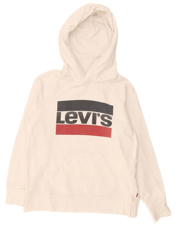 Levi's Grafisk hættetrøje til mænd 2XS hvid bomuld