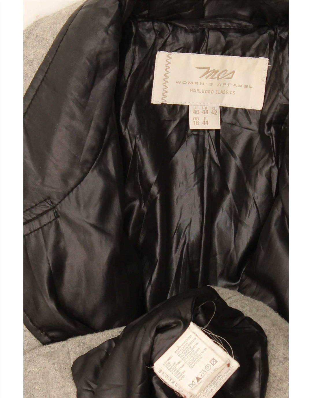 Marlboro Classics Dame Blazer Jacket UK 16 Large Grey Colourblock