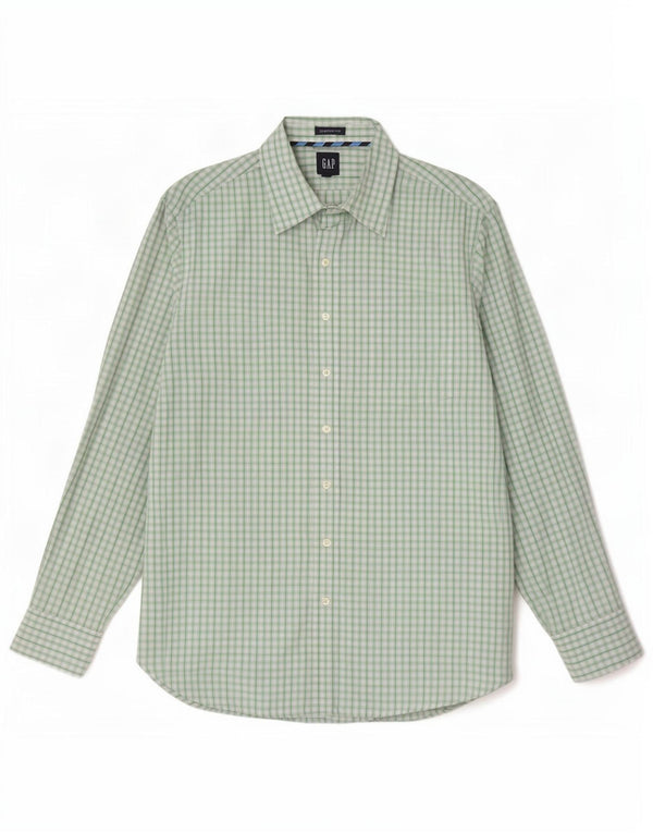 Gap Herre Classic Fit skjorte størrelse 17 1/2 XL Grøn Gingham Cotton