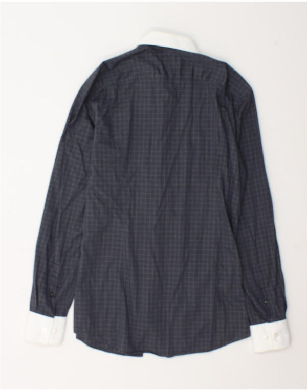 Hugo Boss Mens Slim Fit Shirt Size 40 15 3/4 Medium Grey Check Cotton