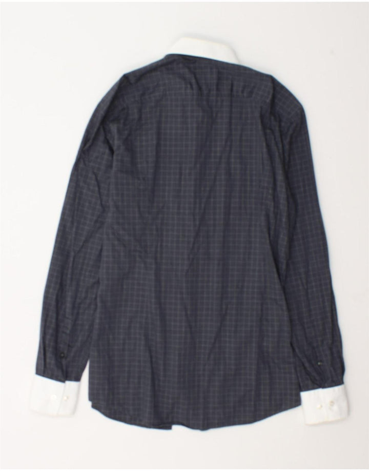 Hugo Boss Herre Slim Fit Skjorte Størrelse 40 15 3/4 Medium Grey Ternet Bomuld