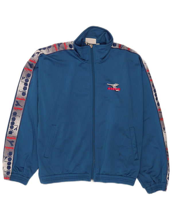 Diadora Herre grafisk træningsdragt Topjakke UK 32 2XS Blå Colourblock