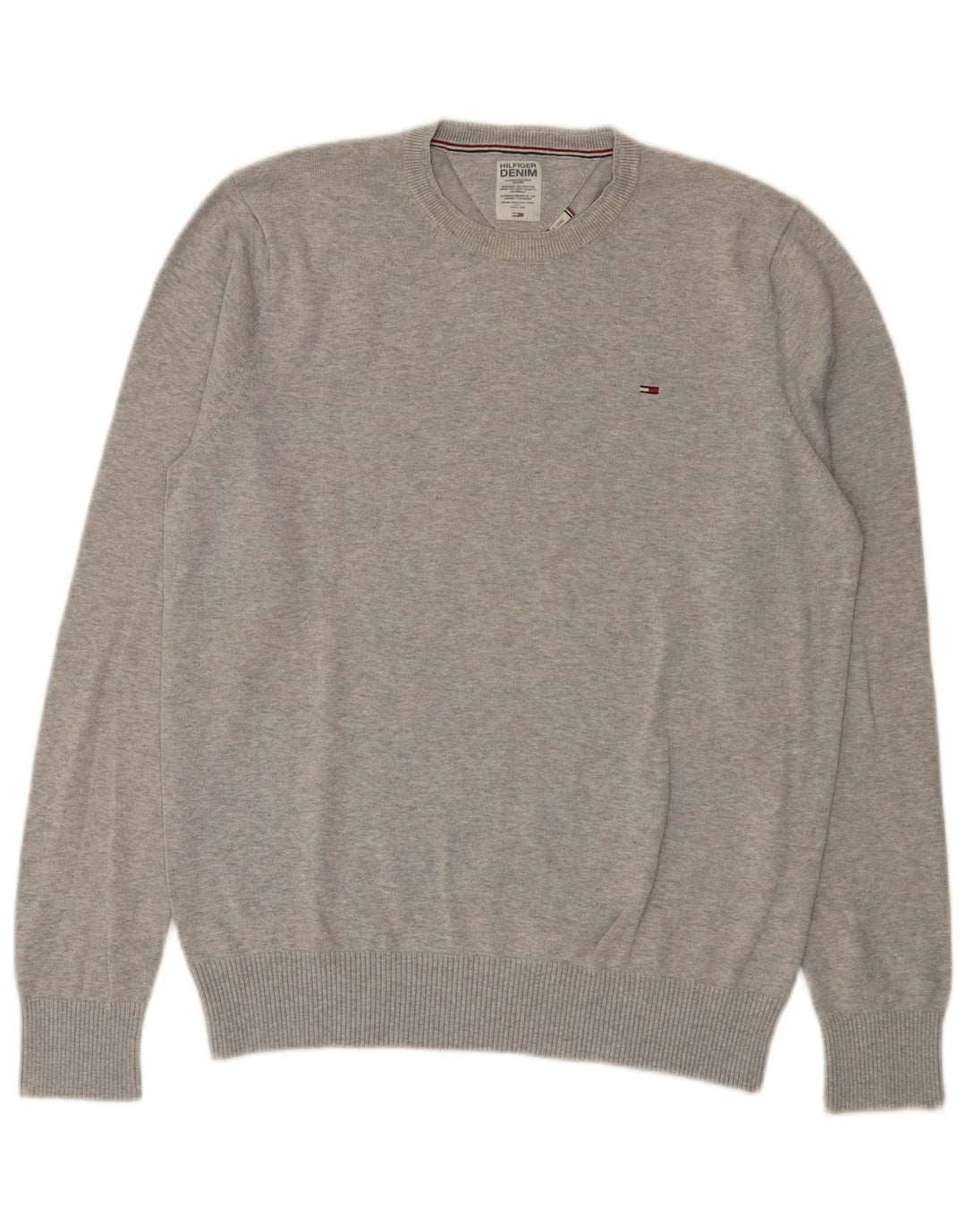 Tommy Hilfiger Herre Jumper Sweater med rund hals XL Grå Bomuld