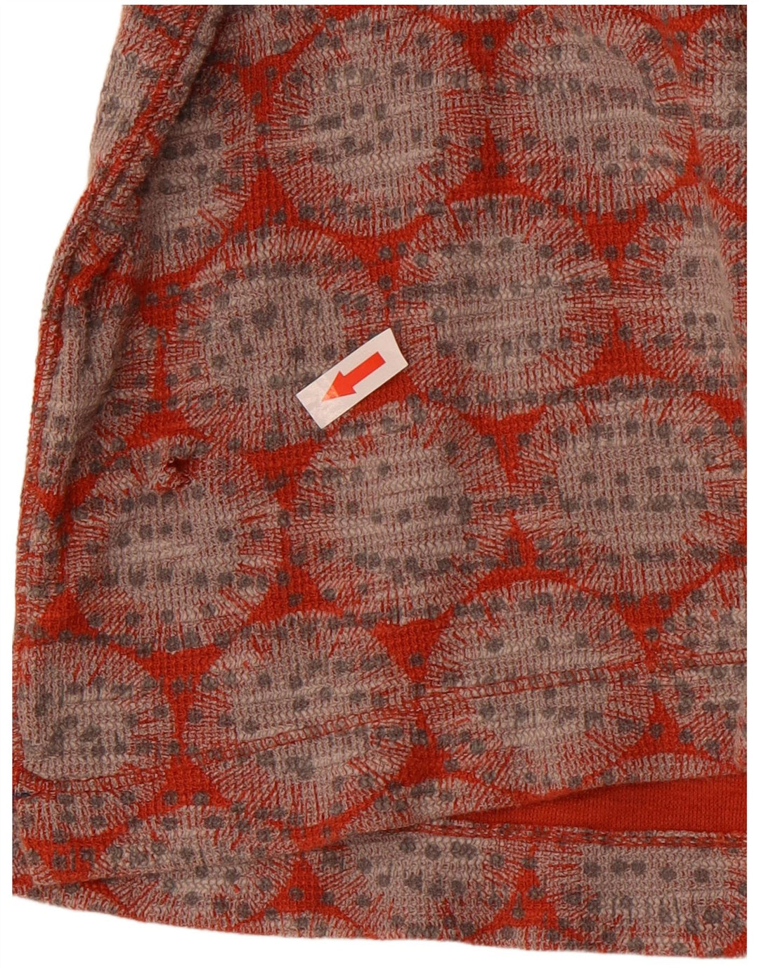 White Stuff Womens Crop Top Langærmet UK 12 Medium Rød Geometrisk