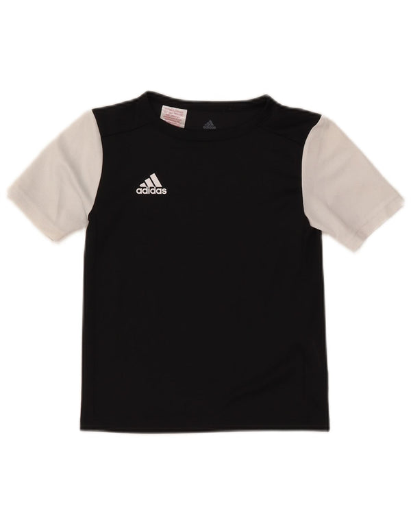 Adidas Boys Climalite T-Shirt Top 7-8 år XS Sort Colourblock Polyester