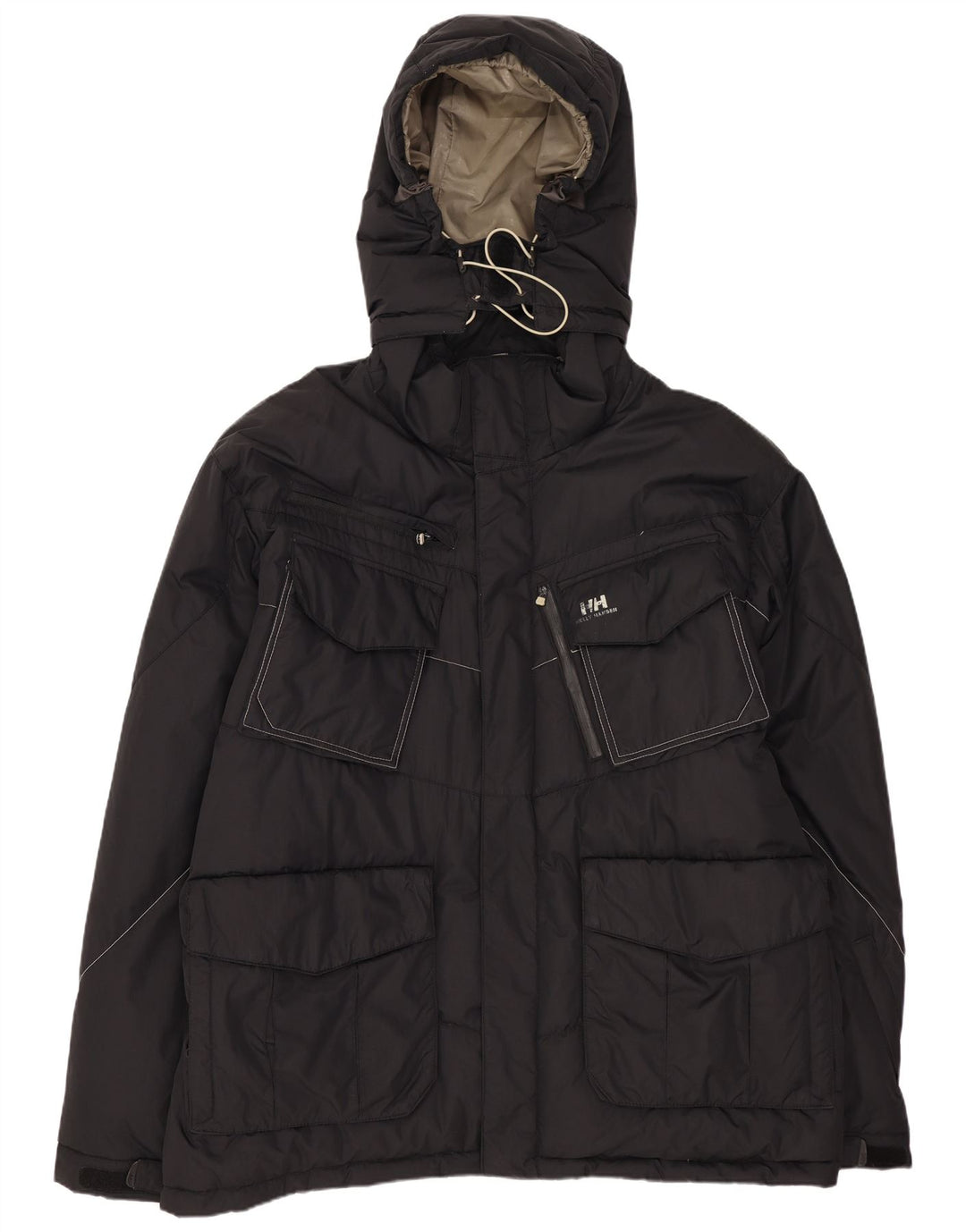 Helly Hansen Herre hættepolstret jakke UK 42 XL Sort Nylon