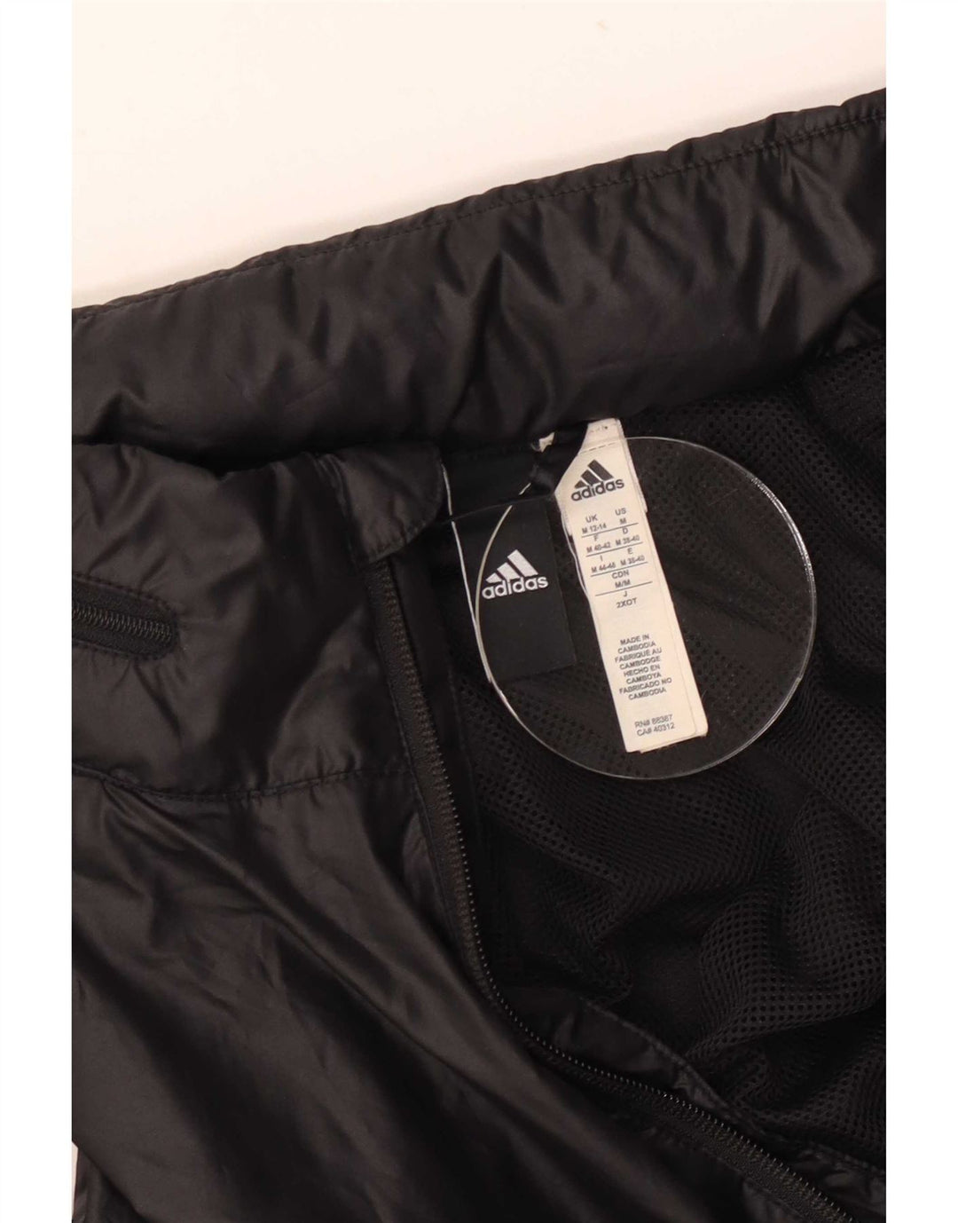 Adidas grafisk regnjakke med hætte til kvinder UK 12/14 Medium Black Polyester