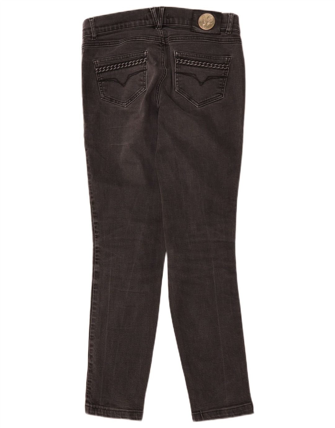 Versace Dame Slim Jeans IT 42 Medium W30 L29 Grå Bomuld