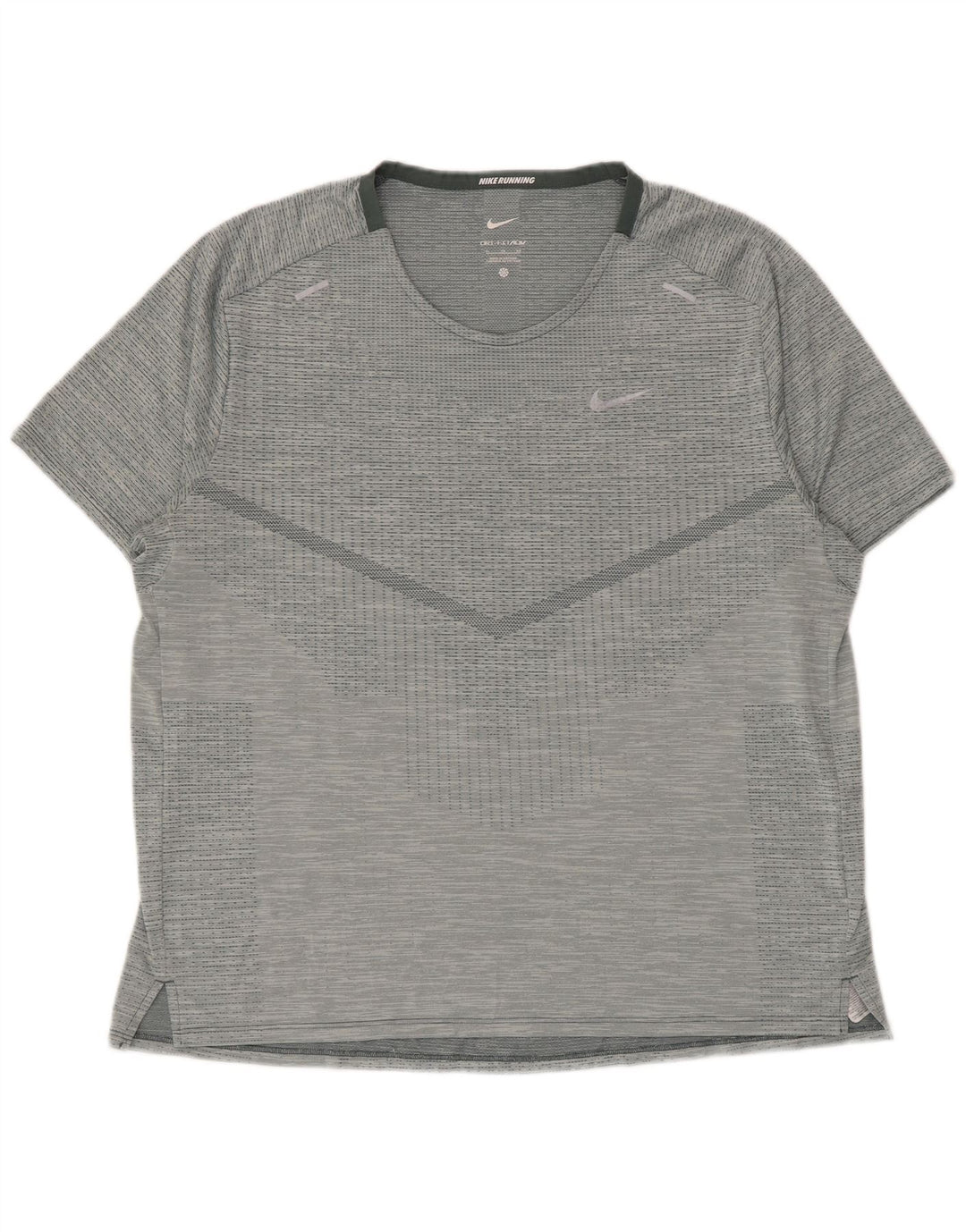Nike Dame Dri Fit Running T-Shirt Top UK 18 XL Grå Polyester