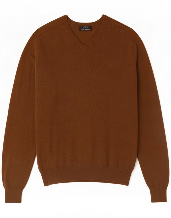 Marks & Spencer Herre V-hals sweater Medium Brown Cashmere
