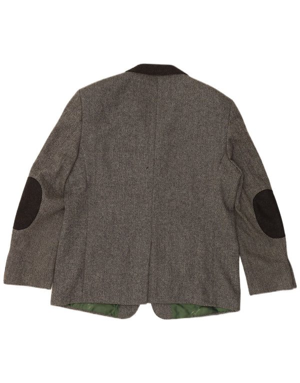 H.MOSER Herre 3-knaps blazerjakke EU 54 2XL Grå sildebensuld