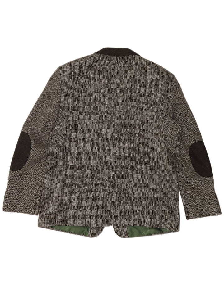 H.MOSER Herre 3-knaps blazerjakke EU 54 2XL Grå sildebensuld