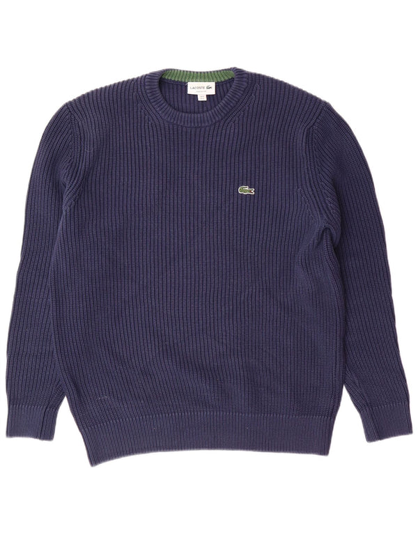 LACOSTE Herre Classic Fit Jumper Sweater med rund hals str. 5 Large Navy Blue