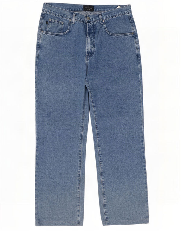 Trussardi Mens Straight Jeans W34 L29 Blue Cotton