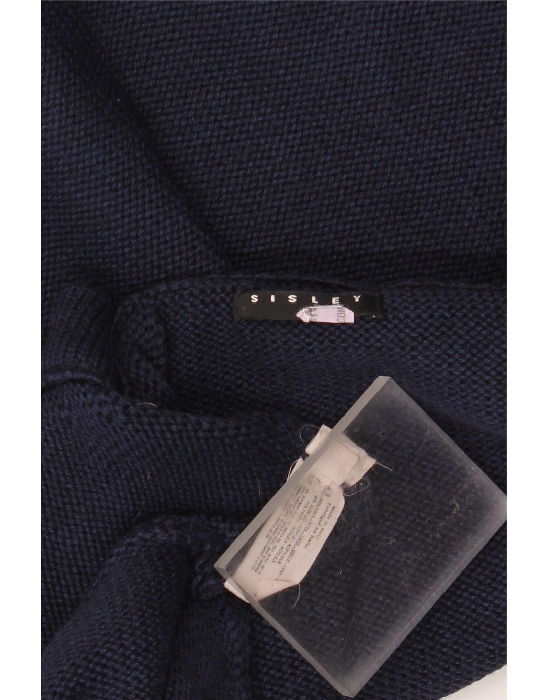 SISLEY Herre V-hals sweater Stor marineblå uld