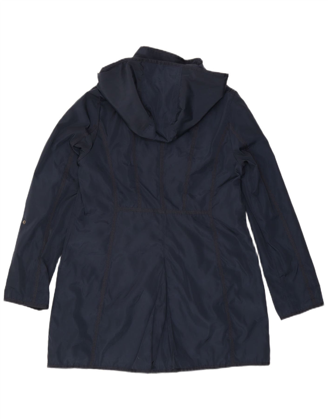 DKNY Dame Hooded Windbreaker Coat UK 16 Large Navy Blue Polyester