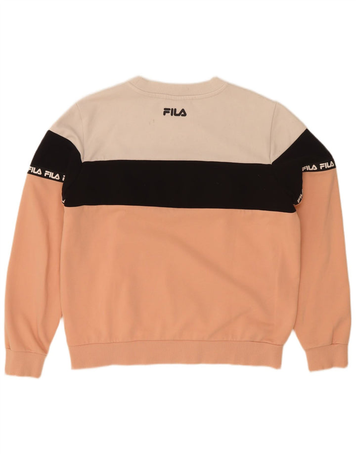 Fila Dame Grafisk Sweatshirt Jumper UK 14 Medium Flerfarvet