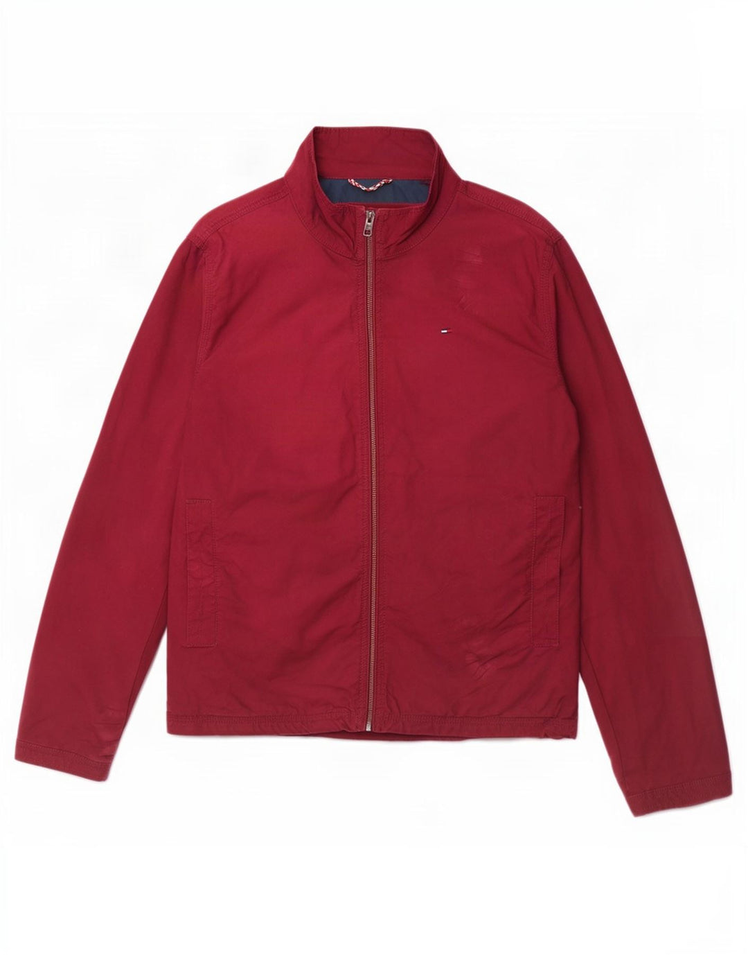 Tommy Hilfiger Herre Bomber Jacket UK 38 Medium Bourgogne Bomuld