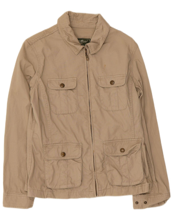 Eddie Bauer Kvinder Utility Jacket UK 12 Medium Beige Bomuld