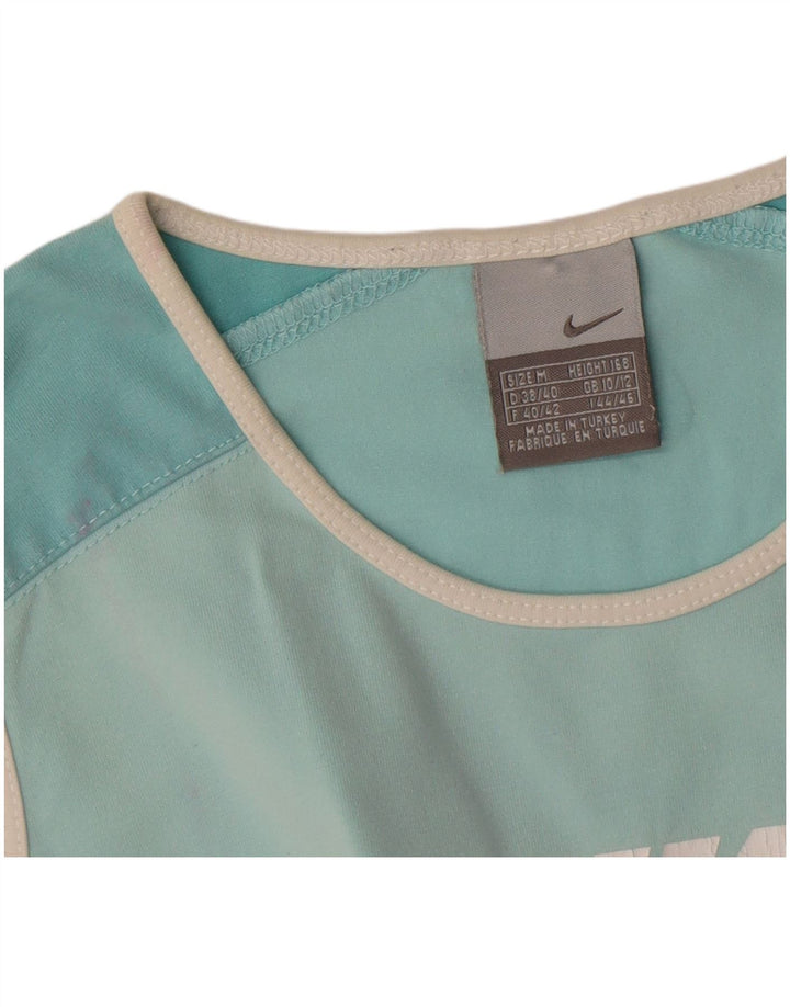 Nike Dame Crop Grafisk Vest Top UK 10/12 Medium Turkis
