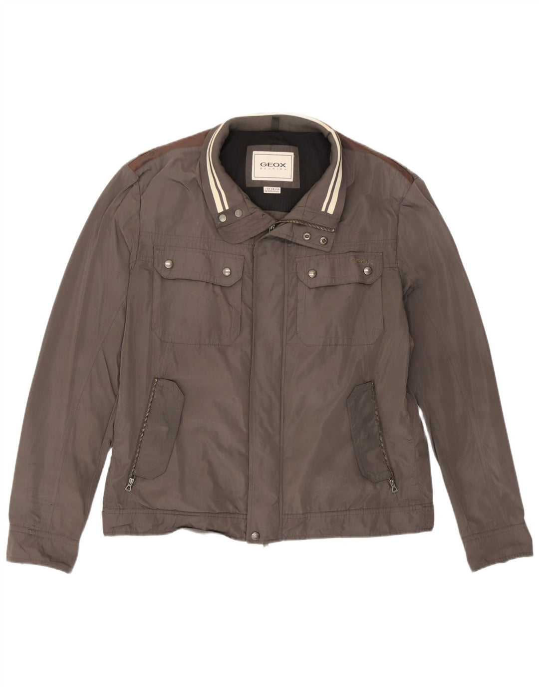 Geox Herre Bomber Jacket UK 46 3XL Grå Polyester