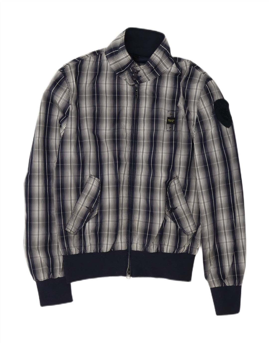 Blauer Bomberjakke til mænd UK 42 XL marineblå ternet polyester