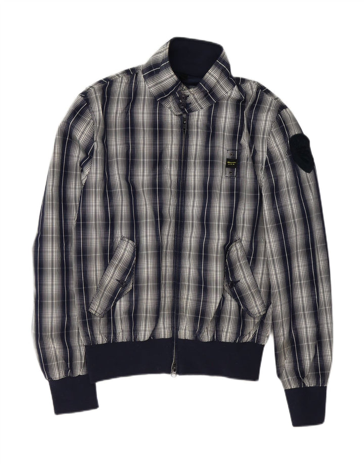 Blauer Bomberjakke til mænd UK 42 XL marineblå ternet polyester