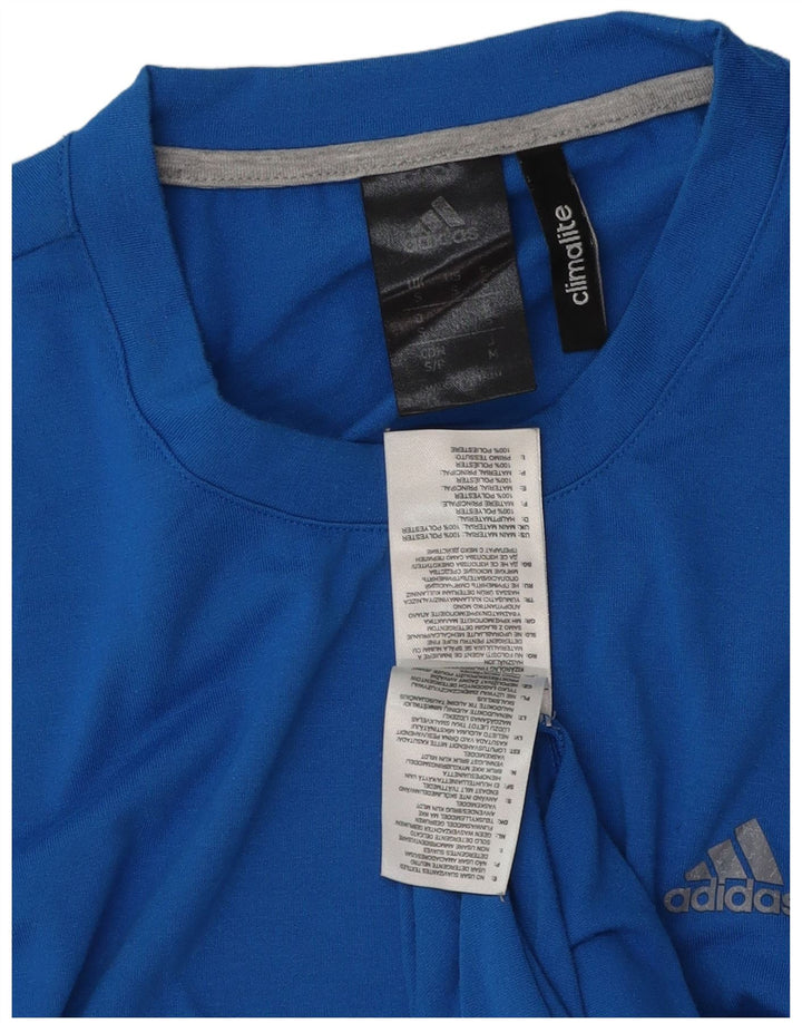 Adidas Herre Climalite T-Shirt Top Lille Blå Polyester
