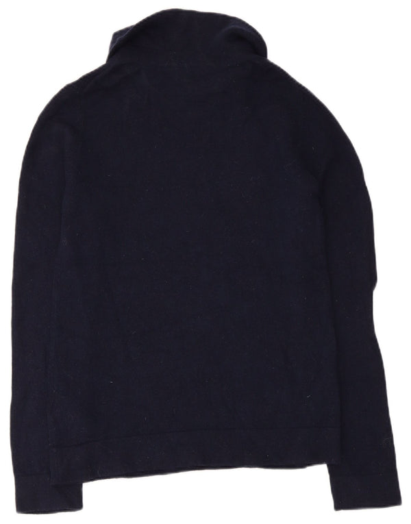 Hobbs Dame Rullehals Sweater UK 12 Medium Navy Blue Uld