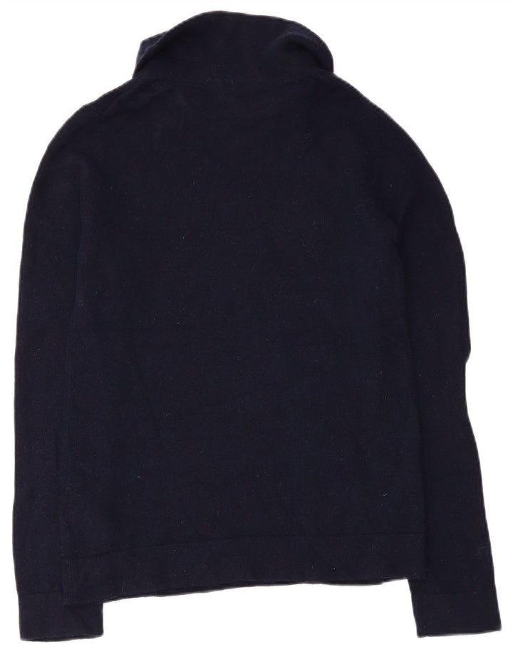 Hobbs Dame Rullehals Sweater UK 12 Medium Navy Blue Uld