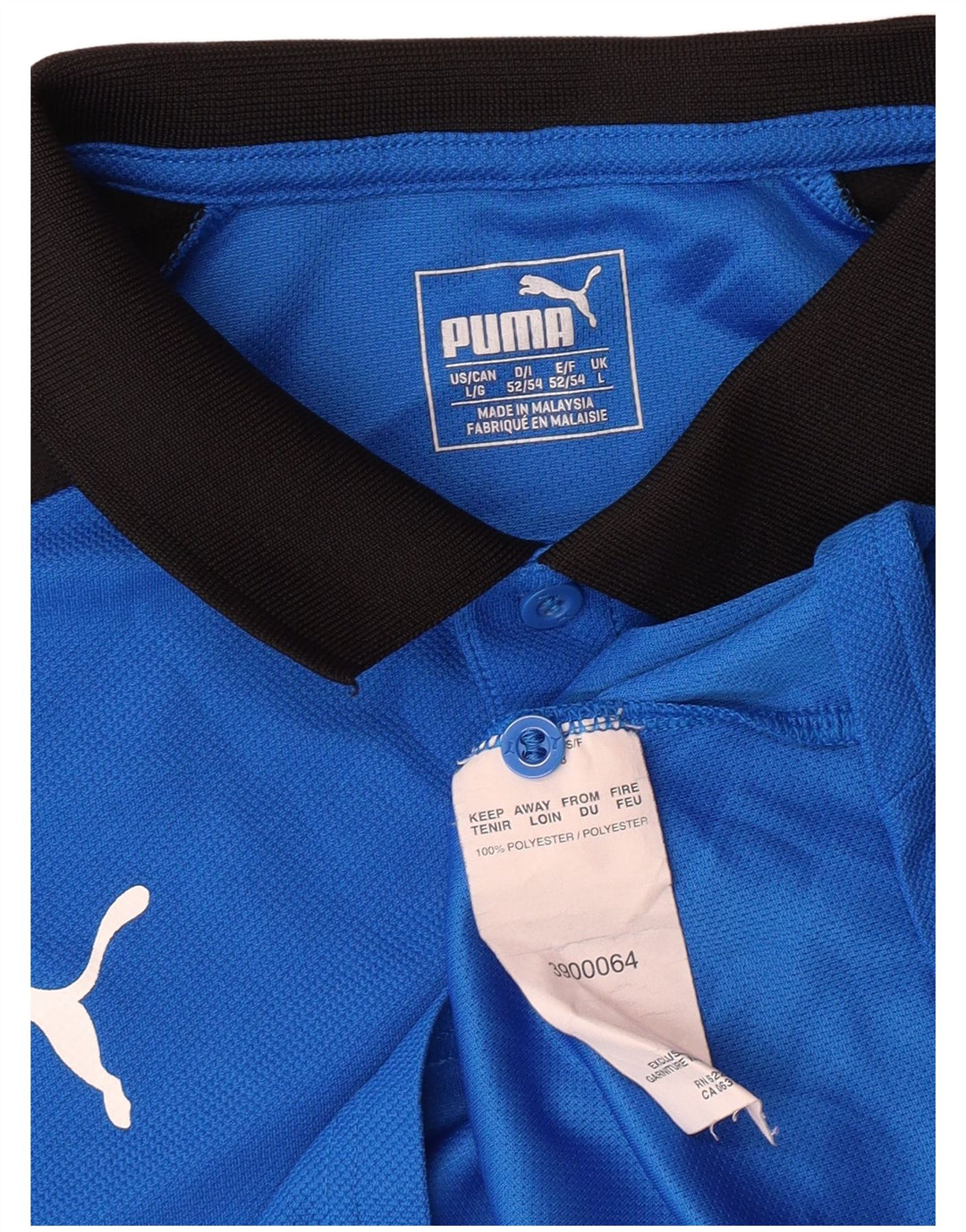 PUMA Grafisk poloshirt til mænd, stor blå farveblok polyester
