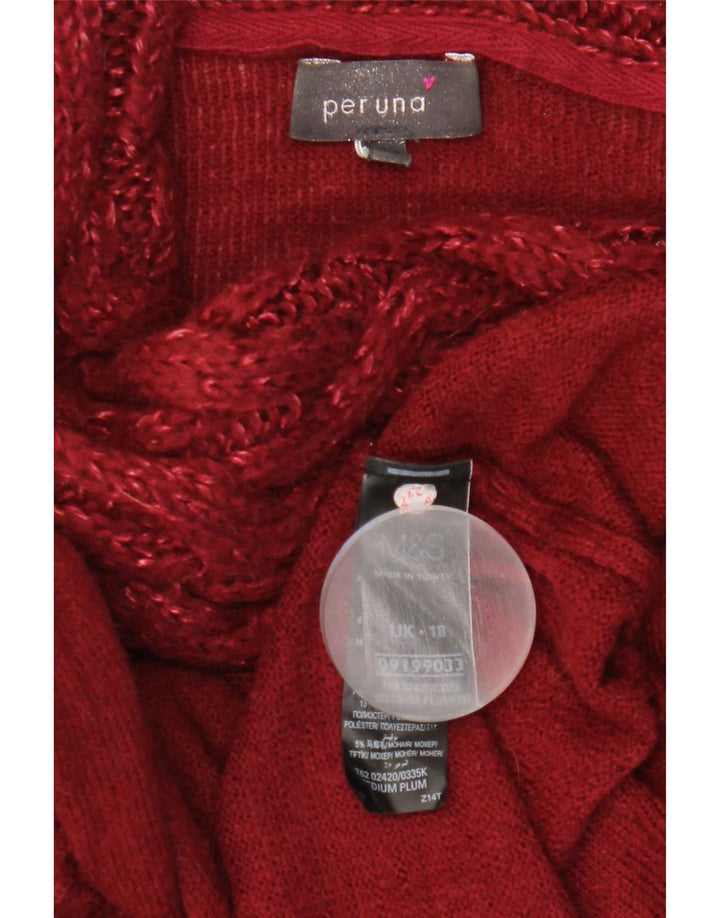 Marks & Spencer Dame Rullehals Sweater UK 18 XL Rød Akryl
