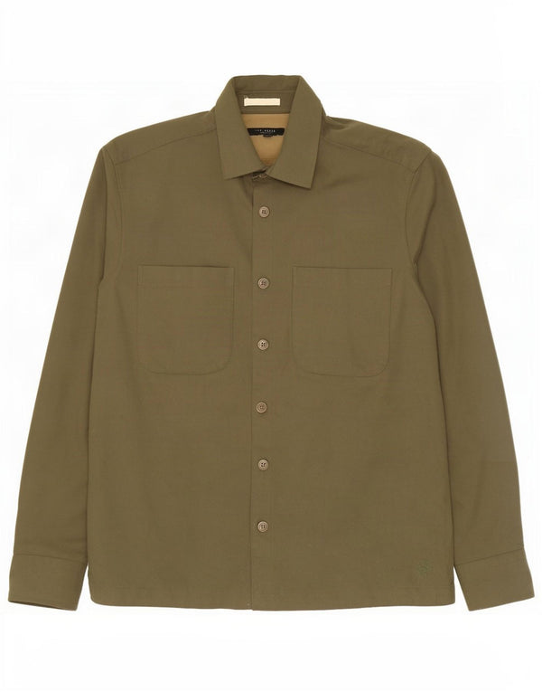 Ted Baker Herreskjorte str. 3 Medium Khaki Polyester