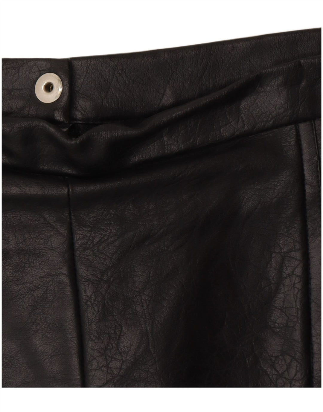 VINTAGE lædernederdel til kvinder W28 Medium sort læder